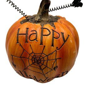 Decorative Halloween Pumpkin With Bats & Web Design